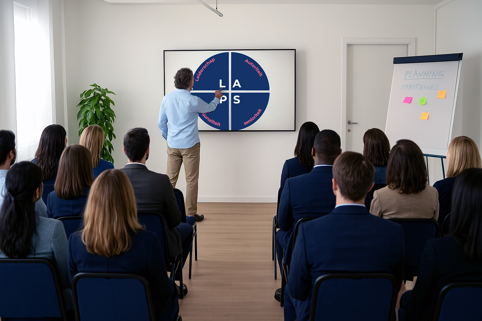 Leon Toeset vertelt in een klaslokaal over de Laps methode